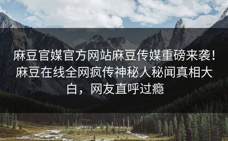 麻豆官媒官方网站麻豆传媒重磅来袭！麻豆在线全网疯传神秘人秘闻真相大白，网友直呼过瘾